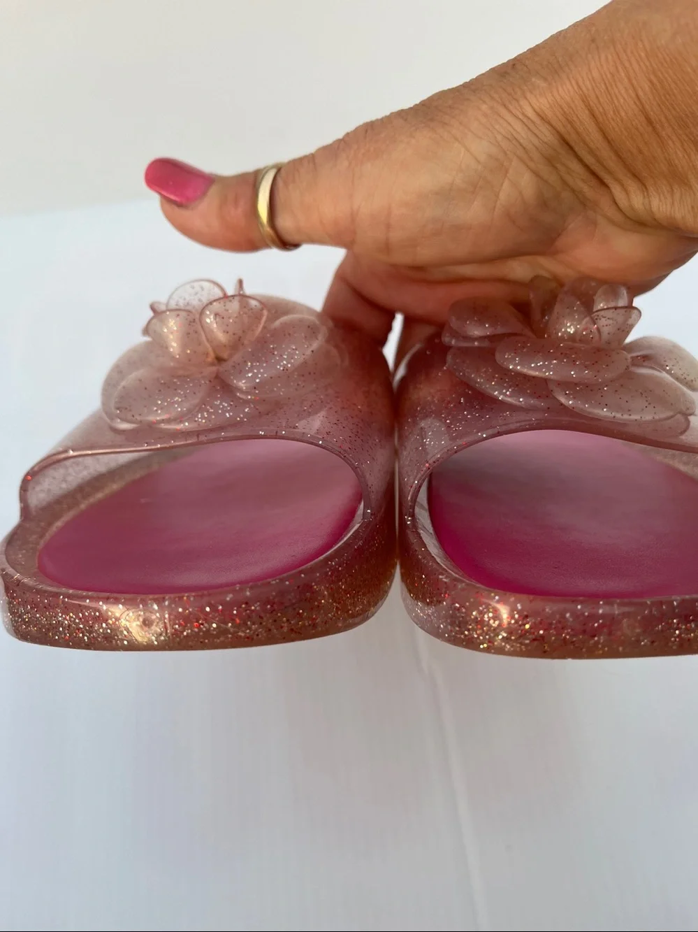 KATE SPADE Splash Glitter Rubber Jelly Slip On Sandals SZ: 9